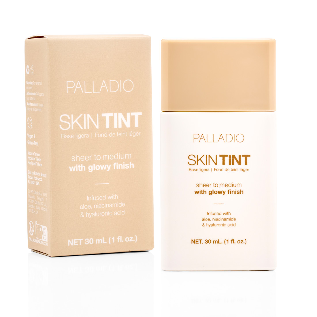 SKIN TINT – ST10 fair porcealain skin tint web ready 1100x1100 3 Skin Tint de Palladio en tono ST10 Fair Porcelain, frasco de 30 ml junto a su caja, base de maquillaje ligera